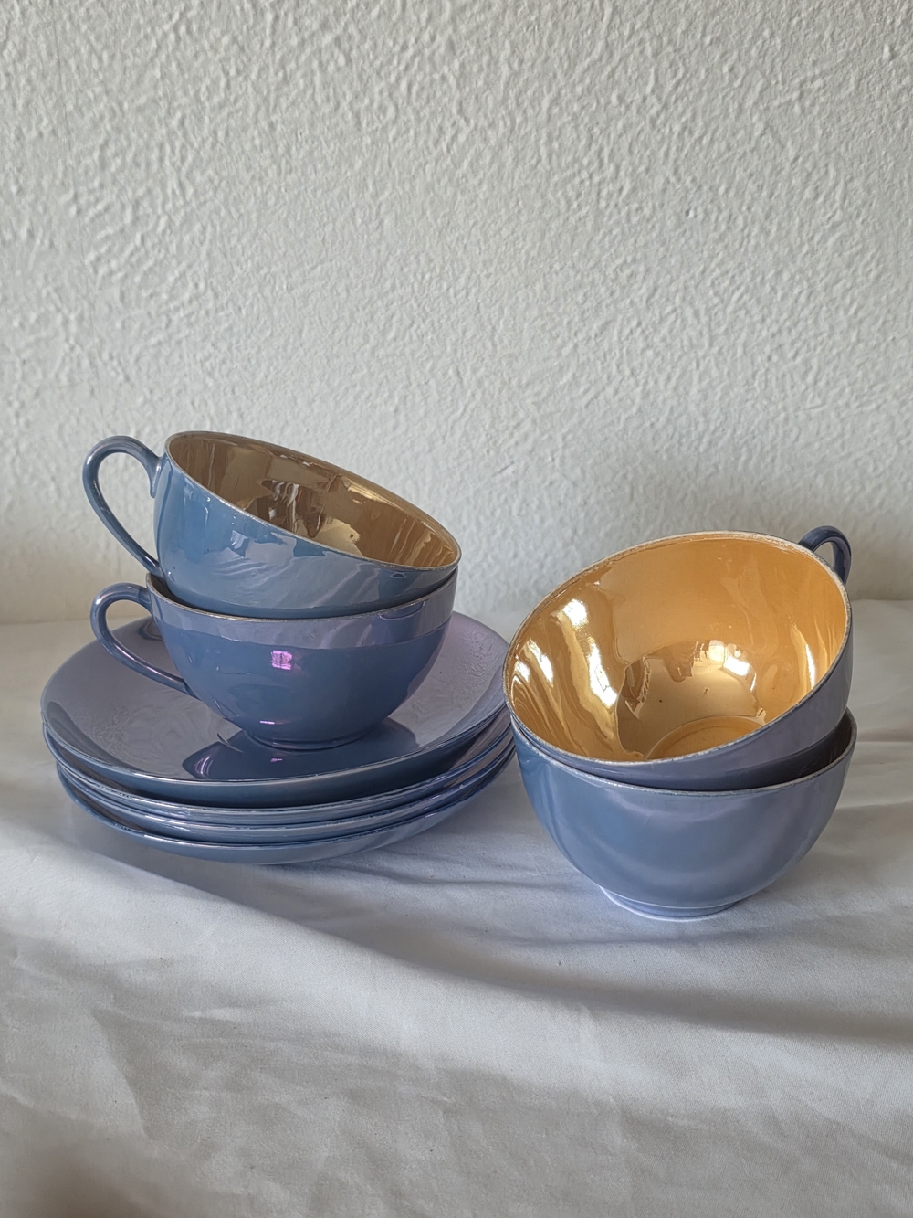 Vintage Meito China Lusterware Teacups and Saucers